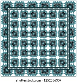 Decorative Pattern With Geometric Ornament. For Print Bandanna, Tablecloth, Fabric Print, Fashion. Vector Illustration.