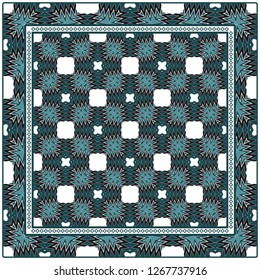 Decorative Pattern With Geometric Ornament. For Print Bandanna, Tablecloth, Fabric Print, Fashion. Vector Illustration.