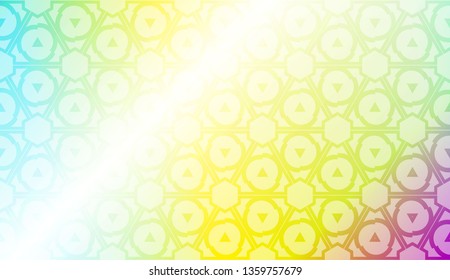Decorative pattern with geometric ornament. Vector illustration. For fashion print, scrapbooking page, flyer design. Gradient color.