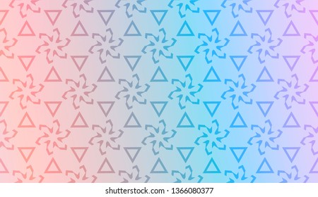 Decorative pattern with geometric ornament. Vector illustration. For fashion print, scrapbooking page, flyer design. Gradient color.