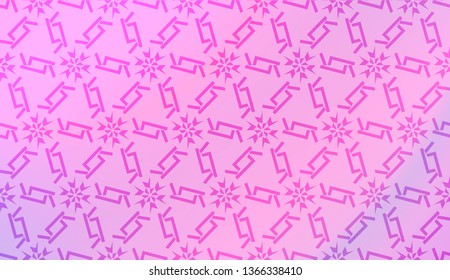 Decorative pattern with geometric ornament. Vector illustration. For fashion print, scrapbooking page, flyer design. Gradient color.
