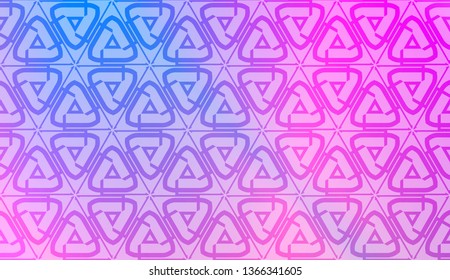 Decorative pattern with geometric ornament. Vector illustration. For fashion print, scrapbooking page, flyer design. Gradient color.