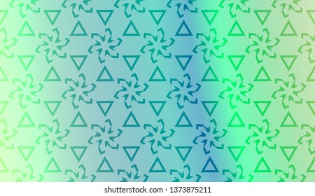 Decorative pattern with geometric ornament. Vector illustration. For fashion print, scrapbooking page, flyer design. Gradient color.