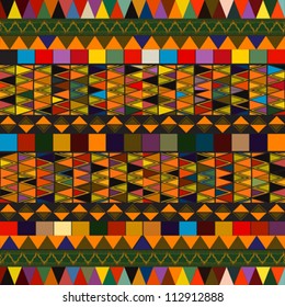 Decorative pattern with geometric shapes, retro background