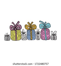 Decorative pattern gifts. Vector illustration