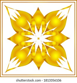 Decorative pattern of golden baroque motif with flowers.vector Illustration.