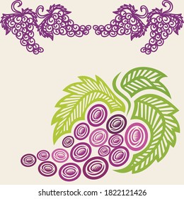 Decorative pattern grape. Vector illustration