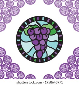 Decorative pattern grape. Vector illustration