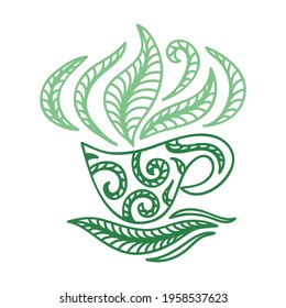 Decorative pattern green tea. Vector illustration