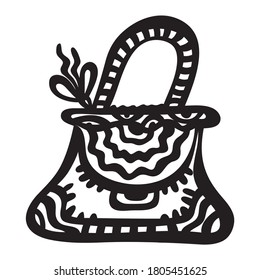 Decorative pattern handbag. Vector illustration