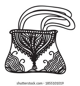 Decorative pattern handbag. Vector illustration