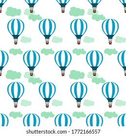 Patrón decorativo de un globo de aire caliente. Diseño modular divertido.