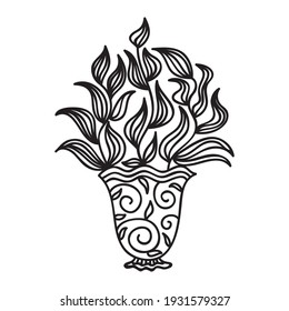 Decorative pattern house plant. Vector illustration