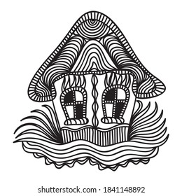 Decorative pattern house. Vector illustration