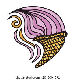 Decorative pattern ice cream. Vector illustration