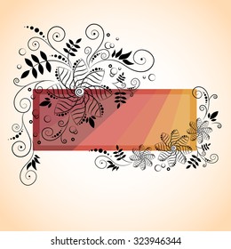 Decorative pattern with the image of flowers, leaves. Abstract vintage retro floral background in vector with floral elements. Vector illustration.