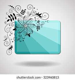 Decorative pattern with the image of flowers, leaves. Abstract vintage retro floral background in vector with floral elements. Vector illustration.