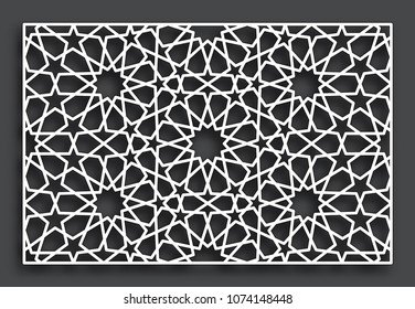 Decorative pattern for laser cutting. Vector oriental style ornament. Can be used for die cutting or stencil.