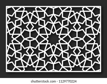 Decorative pattern for laser cutting. Vector oriental style ornament. Can be used for die cutting or stencil.