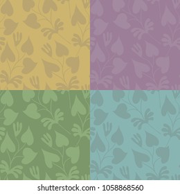Decorative pattern with leaves of tropical plant.