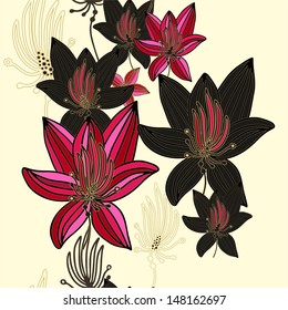 Decorative pattern with lily