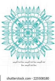 decorative pattern linear graphic ornament flowers with text and lines ,geometric pattern