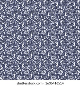 Decorative pattern made of curls mesh. Graphics in blue and white.