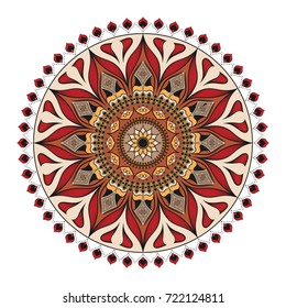 Decorative pattern mandala. Oriental round symmetrical ornament.Mandala