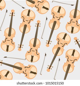 Decorative pattern from music instrument violin and joining on white background