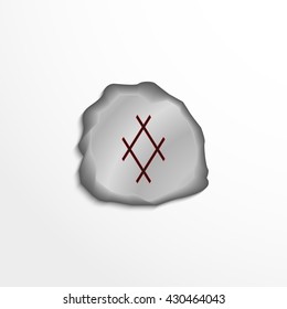 The decorative pattern on the rock. Vector illustration.