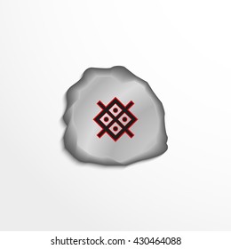 The decorative pattern on the rock. Vector illustration.