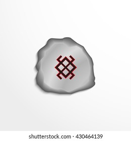 The decorative pattern on the rock. Vector illustration.