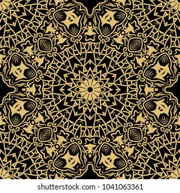 Decorative pattern in oriental style. Color in book page. It is Vector illustrations.