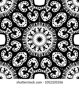 Decorative pattern in oriental style. Color in book page. It is Vector illustrations.