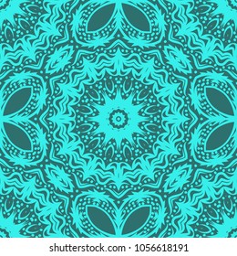 Decorative pattern in oriental style. Color in book page. It is Vector illustrations.