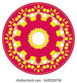 Decorative pattern. Oriental vintage round motif. The ornament. Abstract texture designs can be used for backgrounds, textile, templates, shawl and ceramic plate and tiles. Vector.