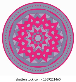 Decorative pattern. Oriental vintage round motif. The ornament with thread colors. Abstract texture designs can be used for backgrounds, textile, templates, shawl and ceramic plate and tiles. Vector.