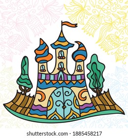 Decorative pattern palace. Vector illustration