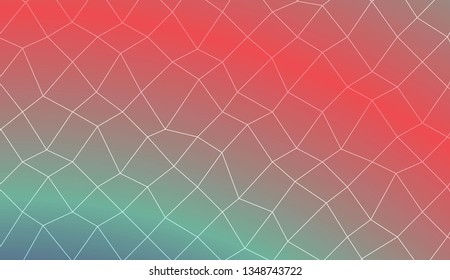 Decorative pattern with polygonal mesh style. For your home interior wallpaper, fashion print. Vector illustration. Creative gradient color