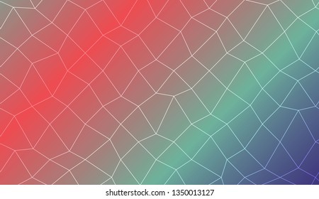 Decorative pattern with polygonal mesh style. For your home interior wallpaper, fashion print. Vector illustration. Creative gradient color
