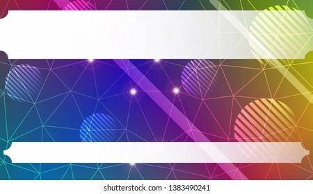 Decorative pattern with polygonal triangles style. line. circle. Background for your business project. Advert, template screen. Vector illustration. Creative gradient color