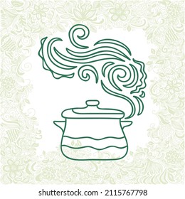 Decorative pattern pot. Vector illustration