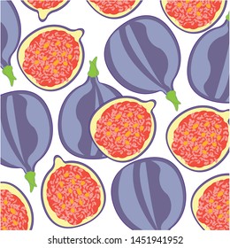 Decorative pattern from ripe fruit fig on white background is insulated