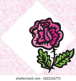 Decorative pattern rose. Vector illustration