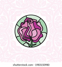 Decorative pattern rose. Vector illustration