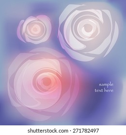decorative pattern with roses on the blue background