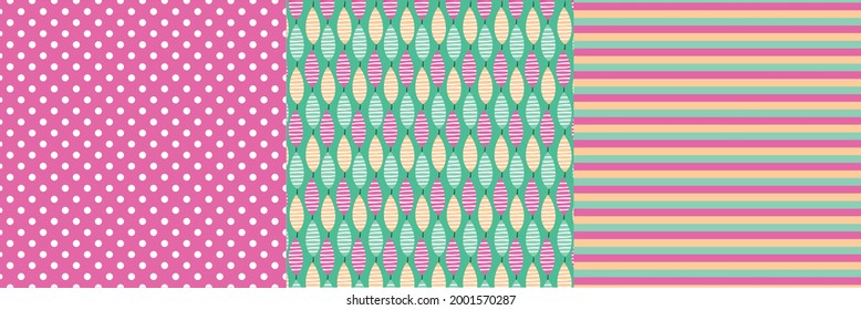 Decorative pattern set in matching color tones