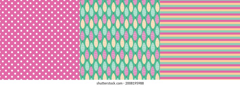 Decorative pattern set in matching color tones