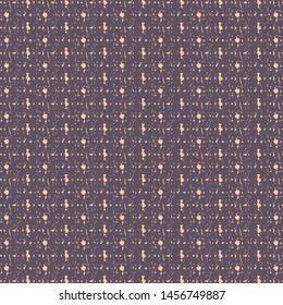 Decorative pattern in shades of brown and beige with dots or small stains. Old tapestry texture. Textile. Paper. Vector illustration.
