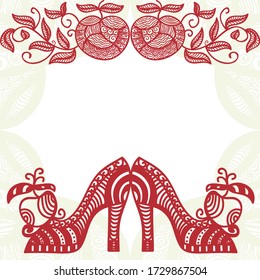 Decorative pattern shoes. Vector illustration